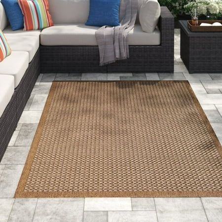 Dondale Light Tan/Brown Patchwork Natural Indoor / Area Rug Technique: Power Loom Floor Heating Safe | Walmart (US)