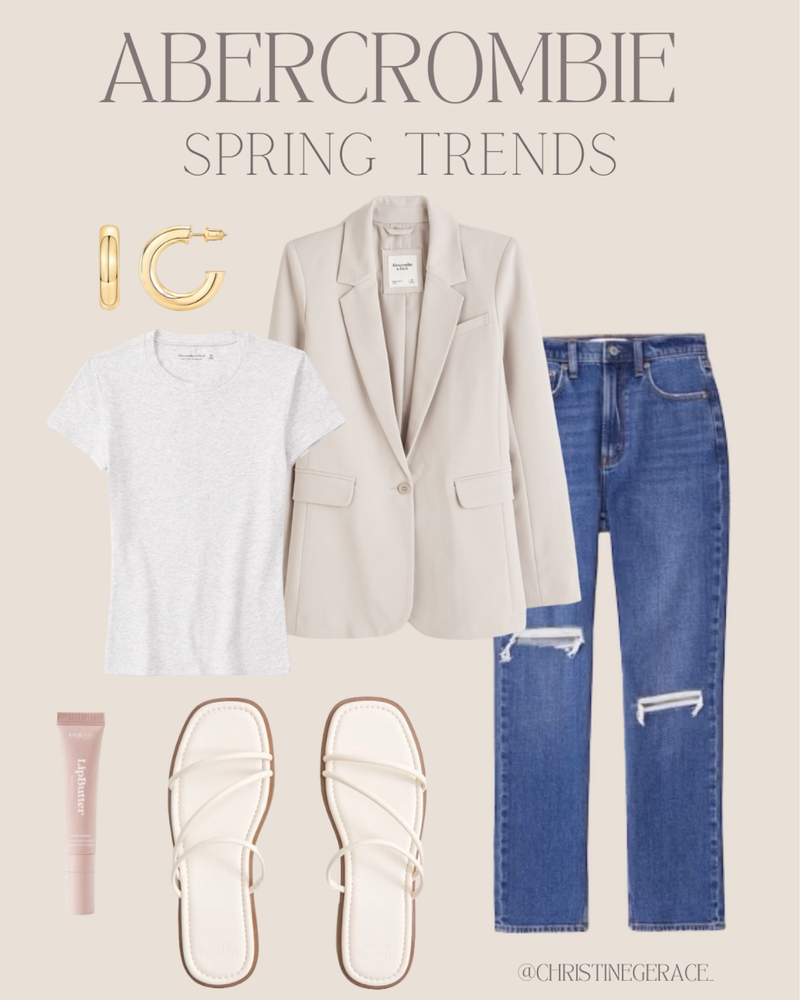 Abercrombie spring outfit ✨
Outfit ideas
Jeans 
Sandals 
Travel outfit 

Women’s scrappy slide sandals
Women’s essential tuckable baby tee
Women’s curve love ultra high-rise ankle, straight jeans
Women’s classic suiting blazer


#LTKfindsunder50 #LTKfindsunder100 #LTKstyletip