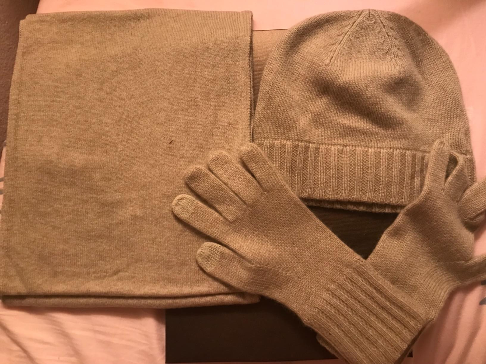 EURKEA Women’s 100% Pure Cashmere Scarf, Gloves, Beanie Hat Gift Box Set | Amazon (US)