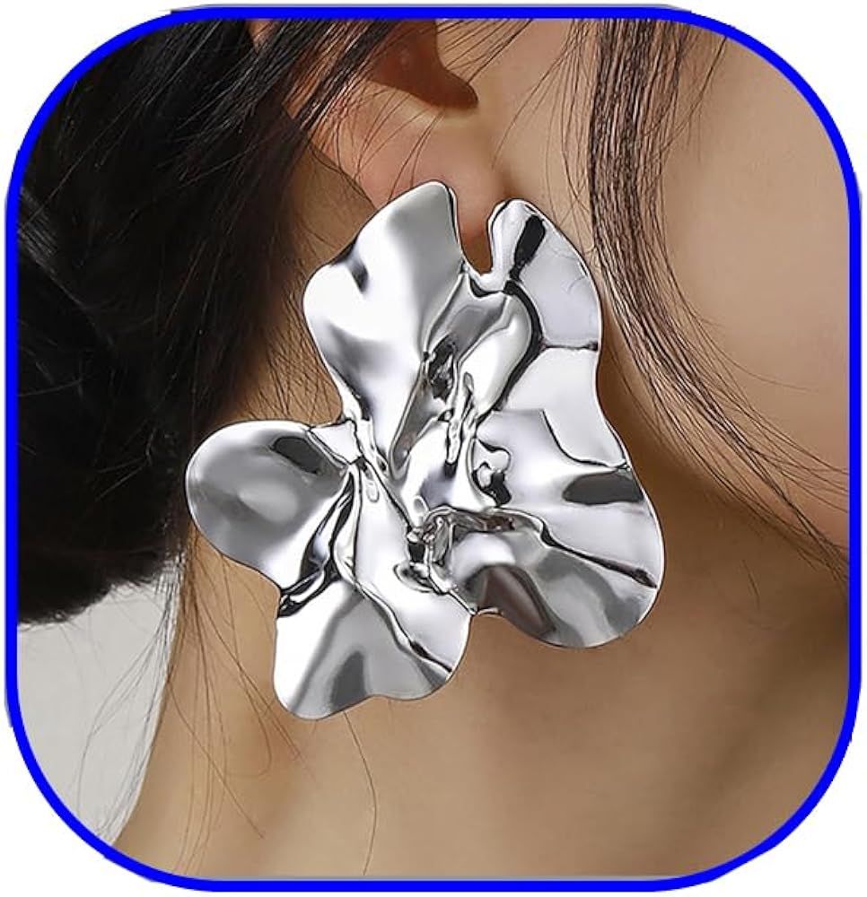 Geometric Gold Statement Earrings for Women Exaggerated Large Fashion Earrings Irregular Minimali... | Amazon (US)