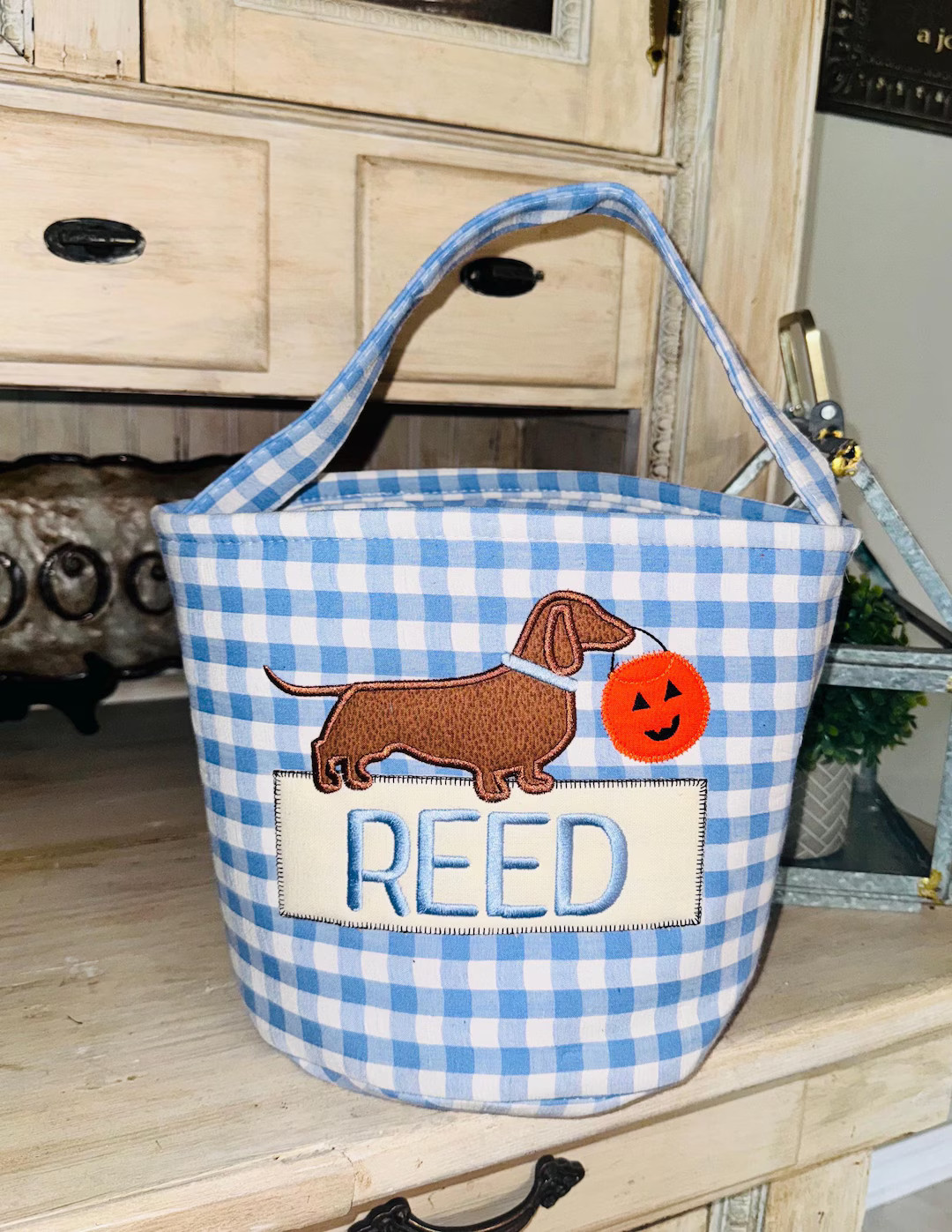 Personalized Halloween Trick or Treat Bag: Embroidered Canvas Candy Tote - Etsy | Etsy (US)