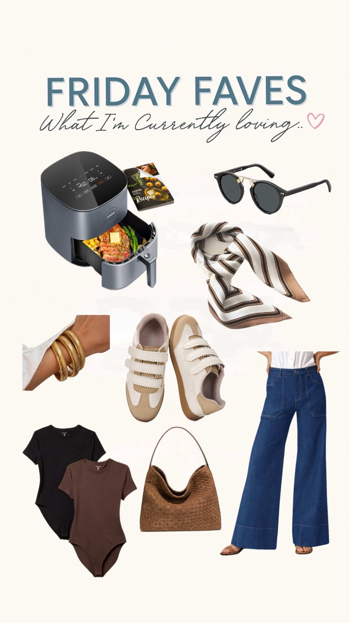 Ever wonder what random stuff people are sneaking into their Amazon carts at 11pm? 👀
Same.
So here’s mine this week: a non-toxic air fryer (because hormones), wide-leg jeans that don’t break the bank, and bracelets that look $$$ but cost less than my Starbucks order. 🙃

It’s basically a mix of fall basics + things I definitely don’t “need” but also, yes I do.

#LTKStyleTip #LTKFindsUnder50 #LTKFindsUnder100