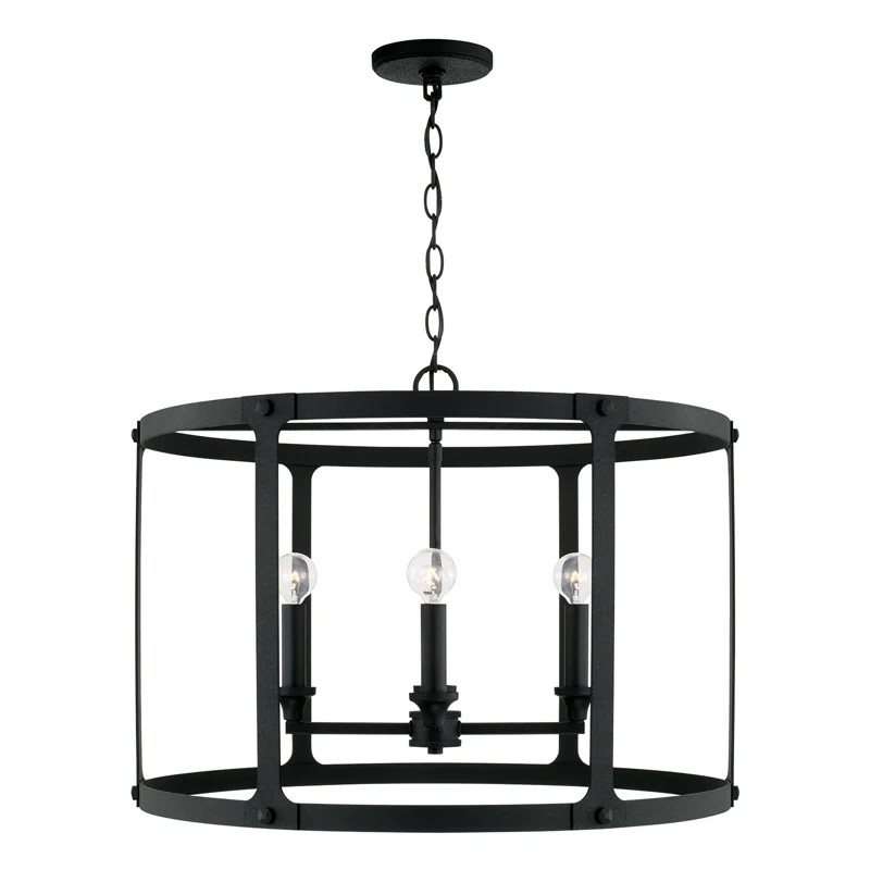 25" W X 18" H 4-Light Large Pendant In Black Iron | Wayfair North America
