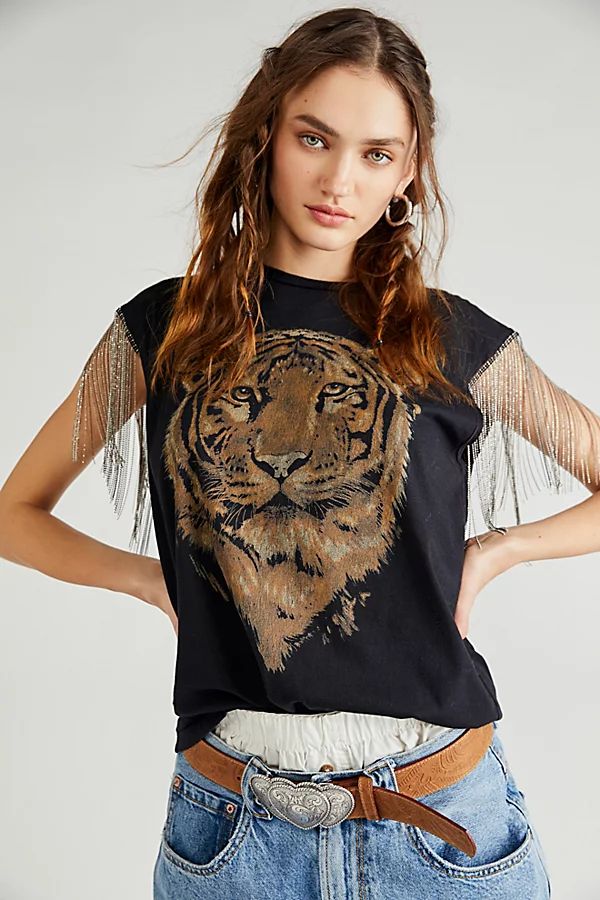 Tiger Metal Fringe by Vintage Souls at Free People, Black, M | Free People (Global - UK&FR Excluded)