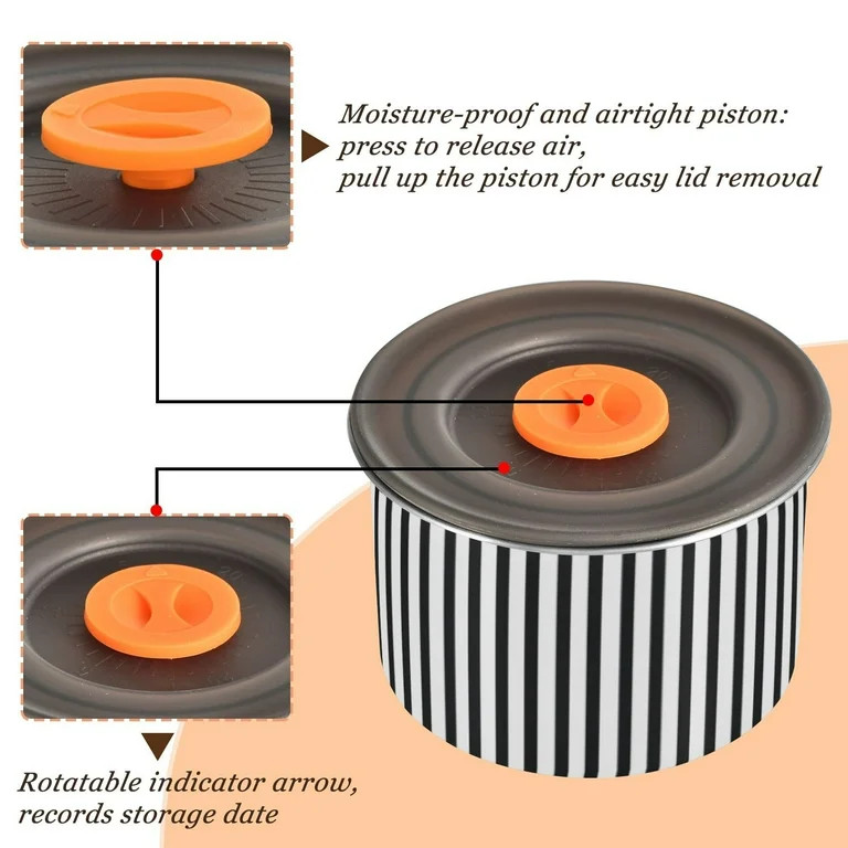 Black & White Stripes Airtight Coffee Bean Canister 30oz Food Storage Containers with Lids For Go... | Walmart (US)