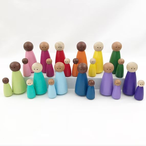 Set of 24 Mamas & Babies Rainbow  tonepretend play open-ended storytelling fantasy dollhouse imag... | Etsy (US)