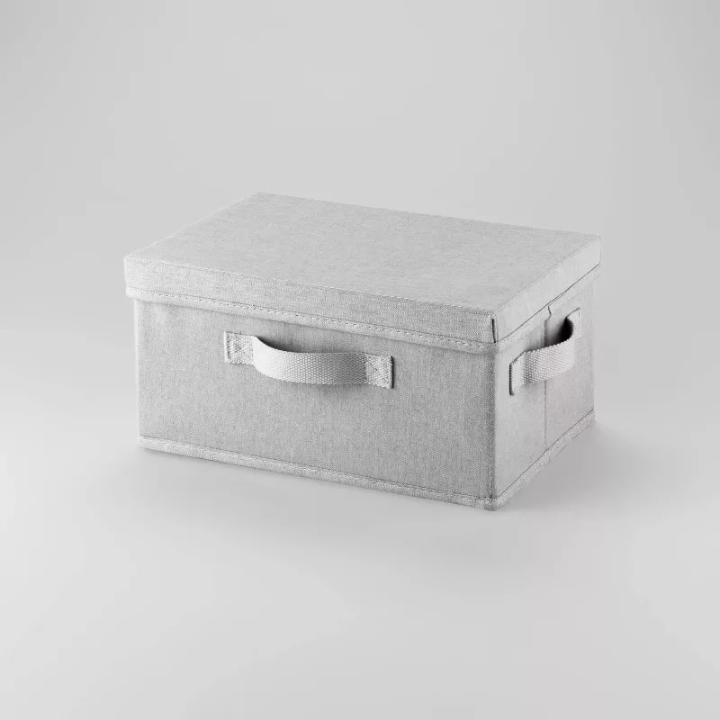Fabric Shoe Bin with Lid Light Gray - Brightroom™ | Target