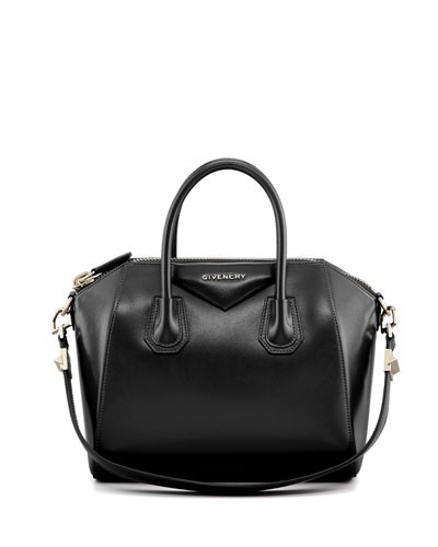 Antigona Small Box Calf Leather Satchel Bag, Black | Bergdorf Goodman