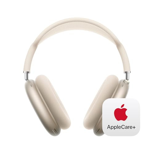 Apple AirPods Max Wireless Over-Ear Headphones, Pro-Level Active Noise Cancellation, Transparency Mode, Personalized Spatial Audio - Starlight with AppleCare+ (2 Years) | Amazon (US)