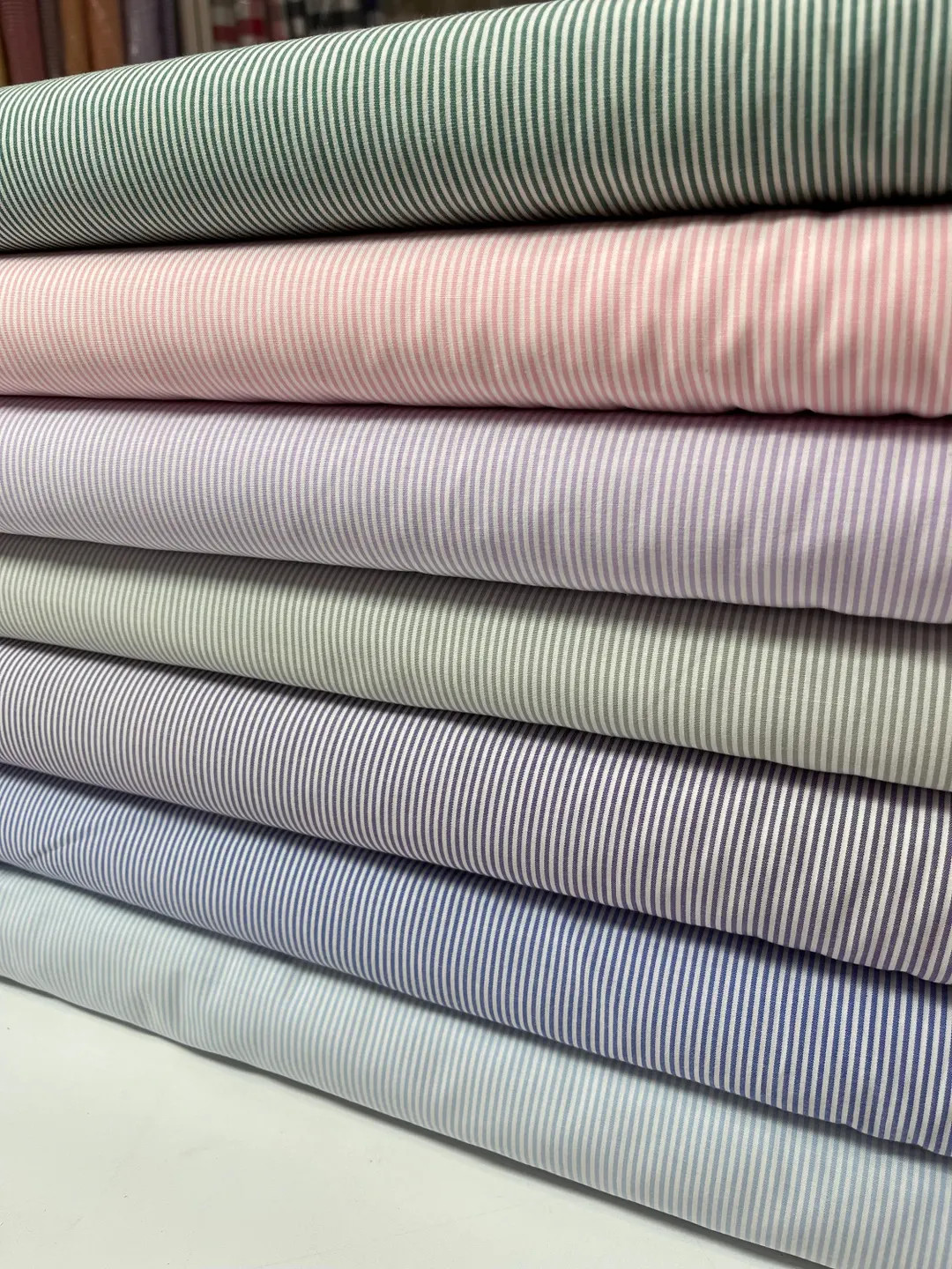 Clearance Stripe Cotton Fabric Finders 100 Percent Purple Blue Gray Pink Cotton One Sixteenth Str... | Etsy (US)