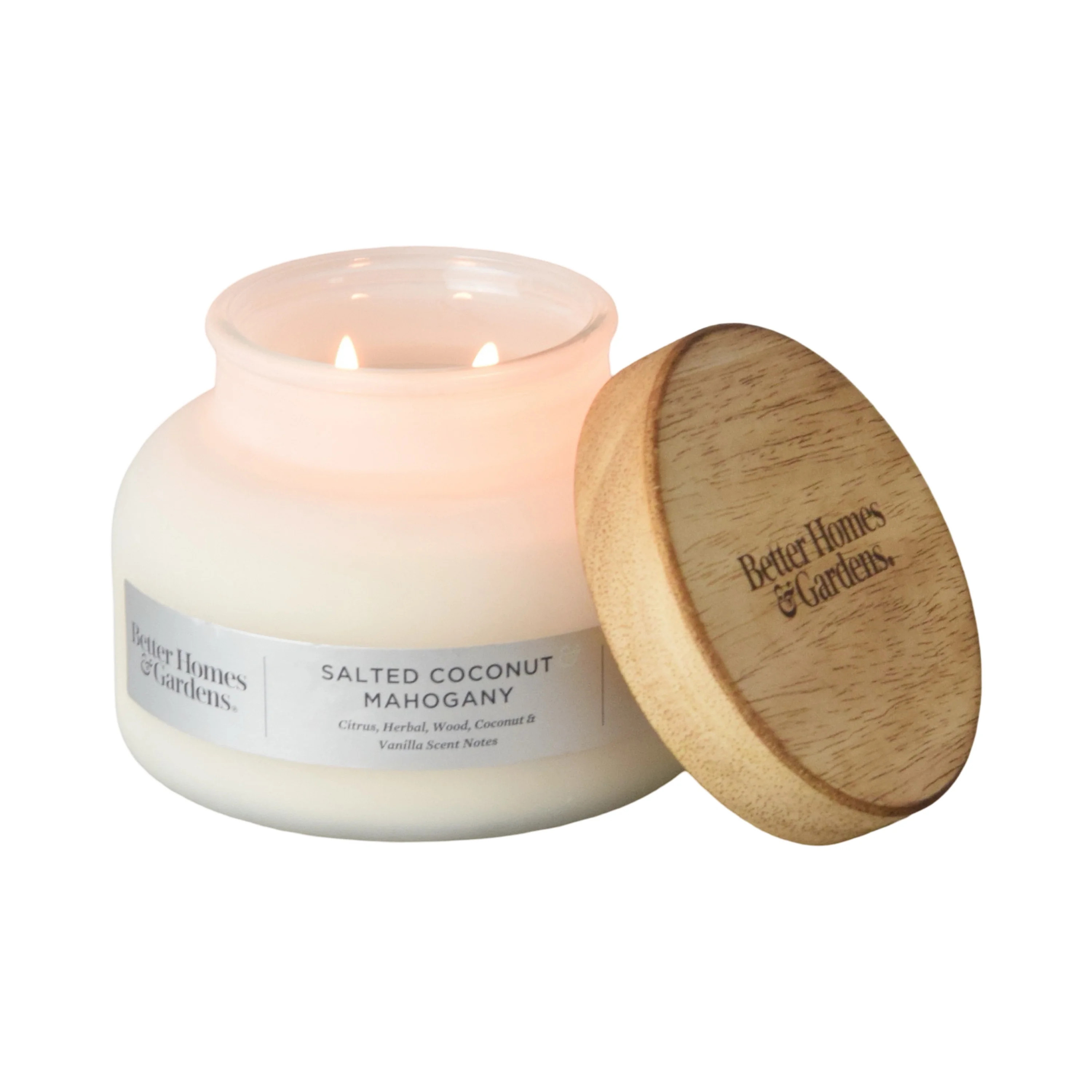 Better Homes & Gardens 18oz Salted Coconut Mahogany Scented 2-Wick Bell Jar Candle | Walmart (US)