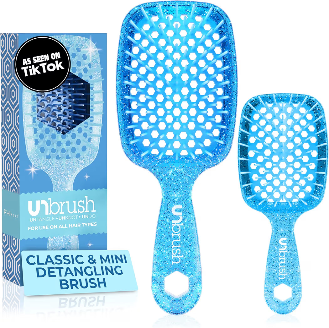 FHI Heat - UNbrush Detangling Brush Combo Pack — Original & Mini UNbrush Hairbrush for All Wet/... | Amazon (US)