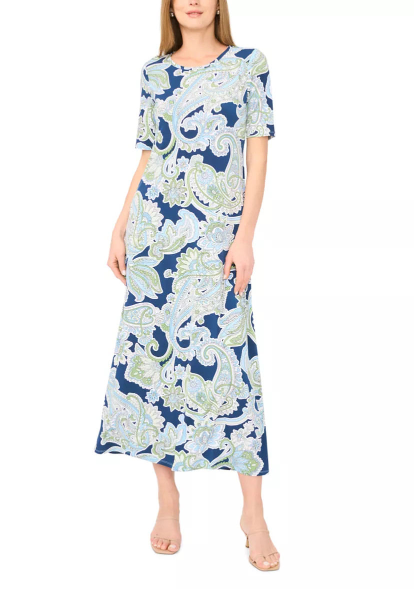 Women's Short Sleeve Border Maxi Dress | Belk