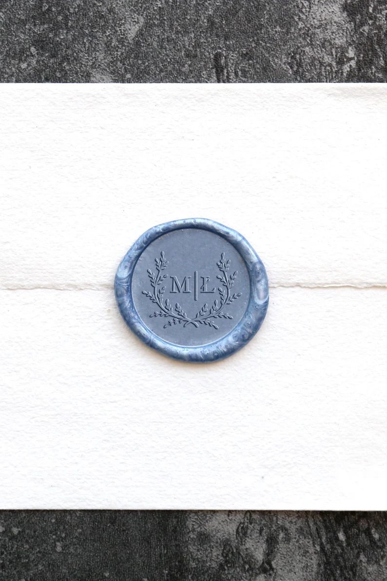 Personalized Wedding Wax Seal Stamp With Leaf Laurel custom | Etsy | Etsy (US)