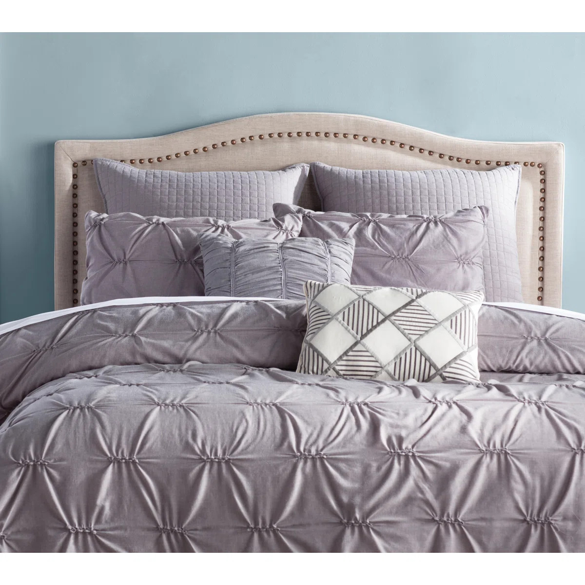 Clouchete Nadine Upholstered Nailhead Headboard | Wayfair North America