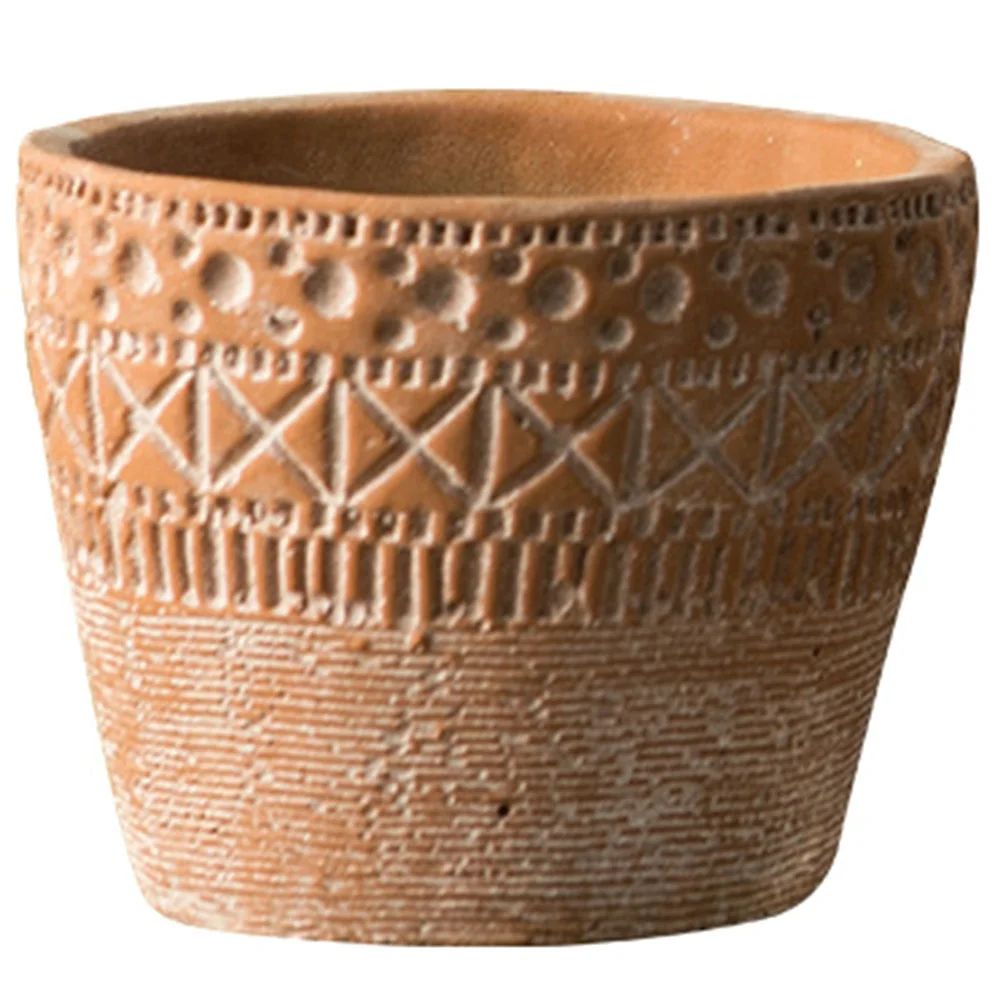 Stone Plant Pot Garden Cement Planter Vase Retro Flower Pots Round for Plants House Lover Gift Co... | Walmart (US)