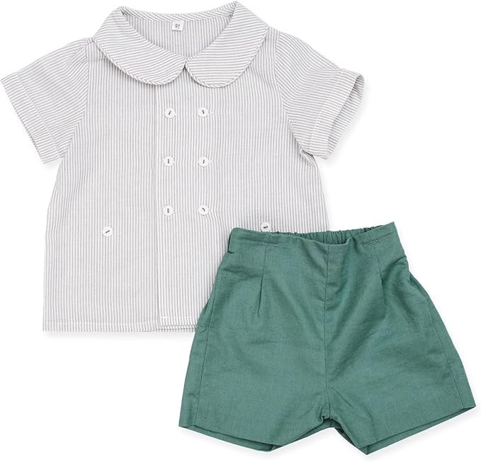 toddler Kids Baby Boys' 2-Piece outfit set for spring Long sleeved suit with embroidery clothes 1... | Amazon (US)