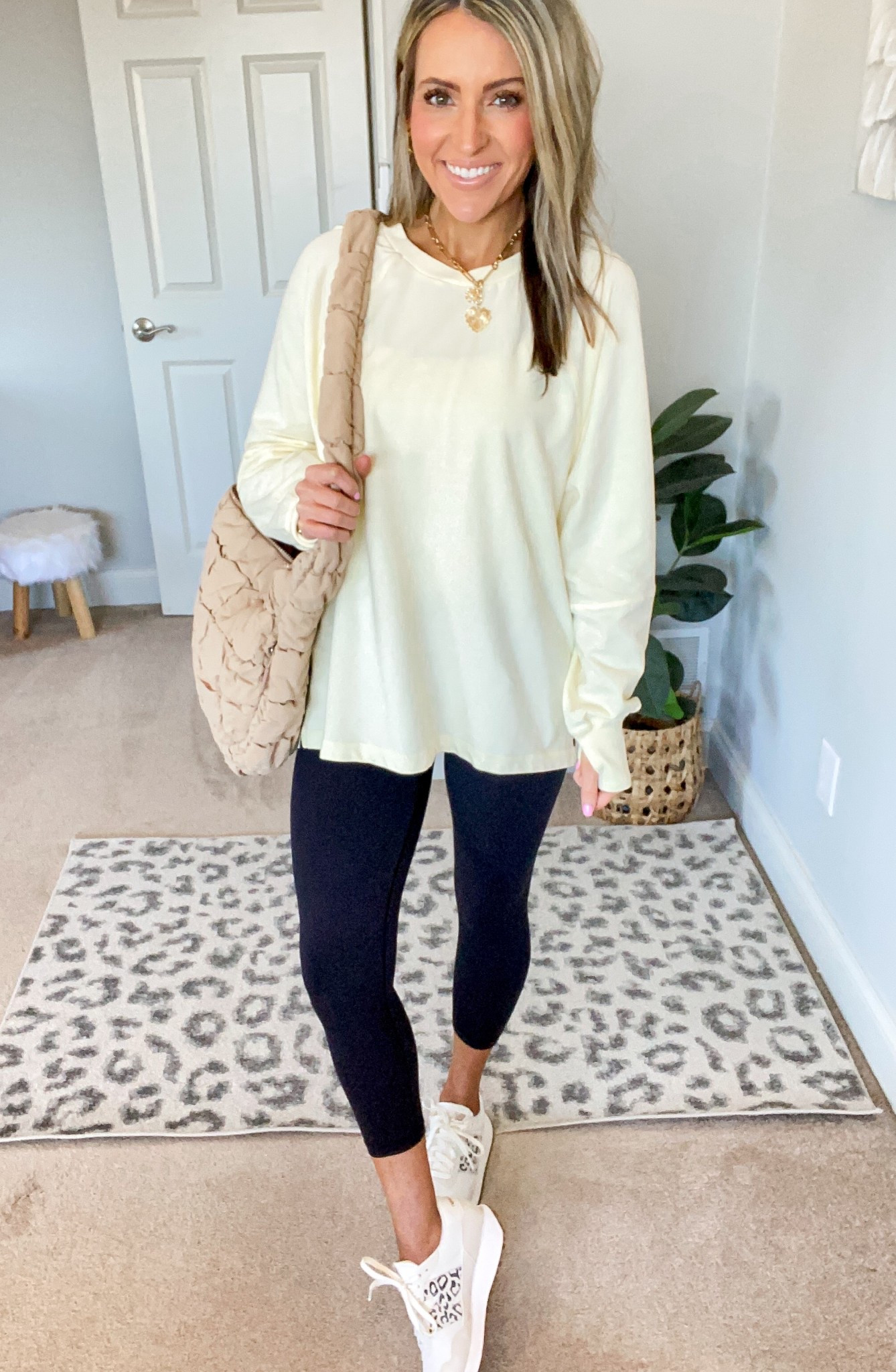 
Sizing: 
•I’m wearing size 2 in jeans, they are a very comfortable stretchy material. Go TTS. 
•I size up in jeans shorts. Wearing 4
•I’m wearing size XS in all 3 long sleeve tops (run generous IMO, size down) 
•size small in leggings #LTKSpringSale 

#LTKStyleTip #LTKSaleAlert