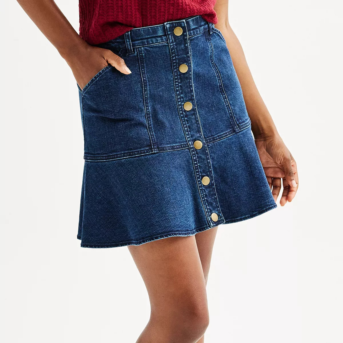 Women's Draper James Button Front Denim Skirt | Kohl's