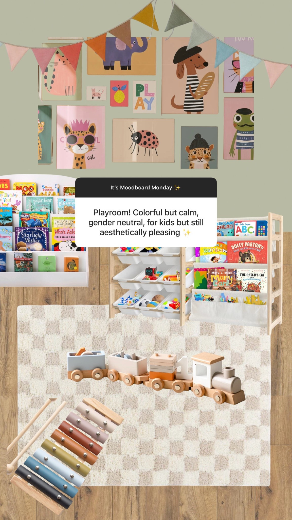 Monday’s moodboard for a colorful but aesthetic gender neutral playroom! The wall color is very de terre by farrow & ball

Playroom, colorful, kids room, bunting, checkered rug, kids art


#LTKFamily #LTKFindsUnder50 #LTKKids