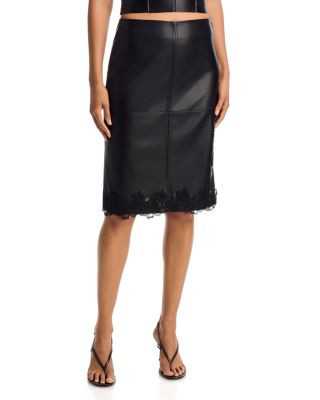 Aqua Faux Leather Lace Trim Skirt - Exclusive | Bloomingdale's (US)