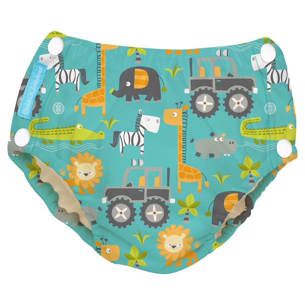 Charlie Banana Reusable Easy Snaps Swim Diaper - Gone Safari - L | Target