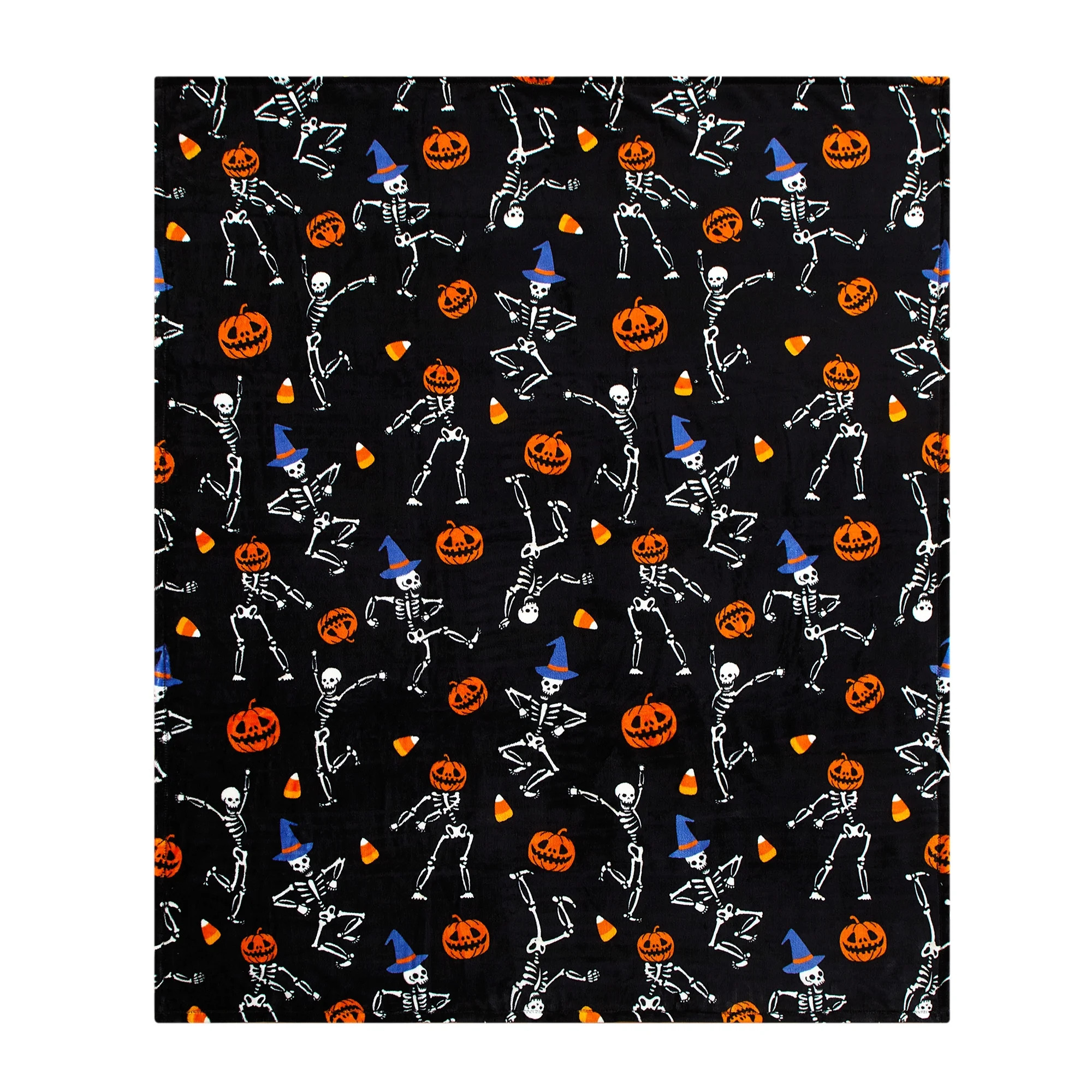 Way To Celebrate 50"x60" Skeletons Rolled Plush Throw | Walmart (US)