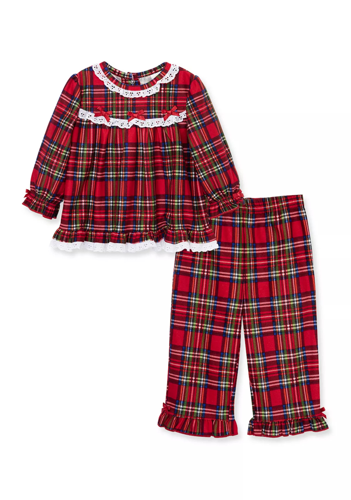 Little MeBaby Girls Plaid Two Piece Pajama Set | Belk