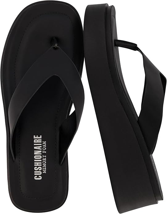 CUSHIONAIRE Women's Pippin thong platform sandal with +Memory Foam | Amazon (US)