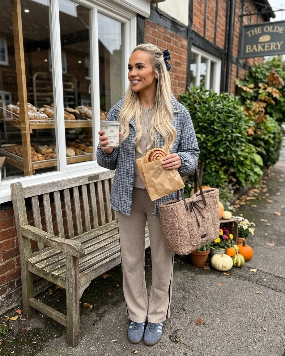 BLUE CHECK FUNNEL RAINMAC ☔️🍪☕️

Loungewear heaven for school drop off, supermarket run, playgroup, lounging around the house, popping to a friend’s for coffee… this is exactly the kind of outfit I reach for…

Comfy enough for real life, but still put together enough that I don’t feel like I’ve given up (like the 6 weeks holidays 😜)

So ready for the cosy layers, trainers and autumn outfits 🍂☕️