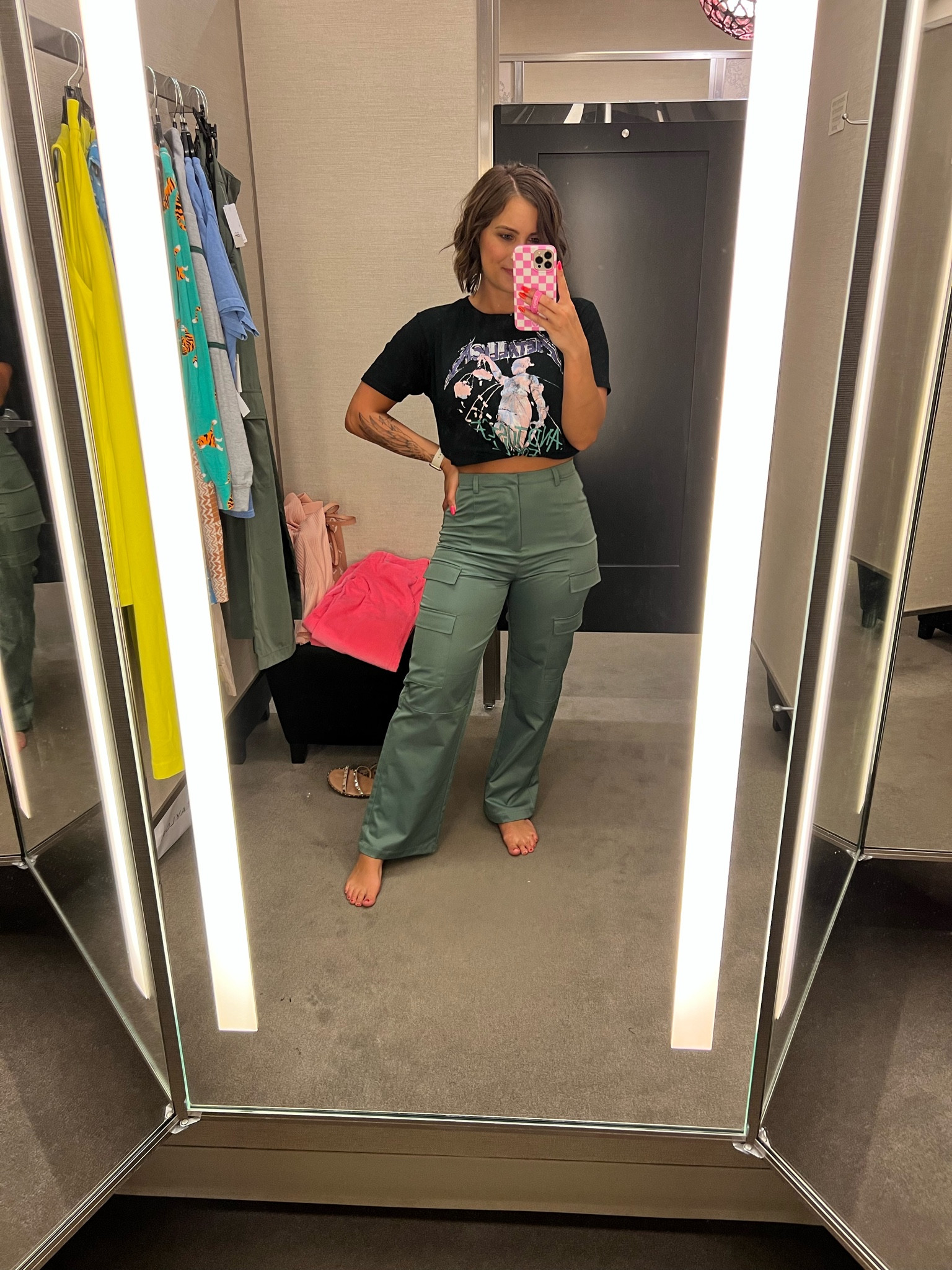 These pants are so soft and comfortable. Kind of a satiny material. I’m wearing a small  

#LTKunder50 #LTKsalealert #LTKxNSale