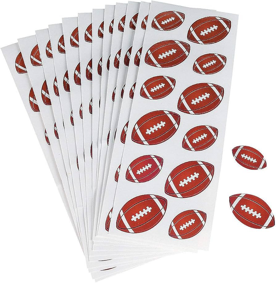Football Stickers - 12 Sheets with 12 Stickers Each - Classroom Stationery and Sports Party Suppl... | Amazon (US)