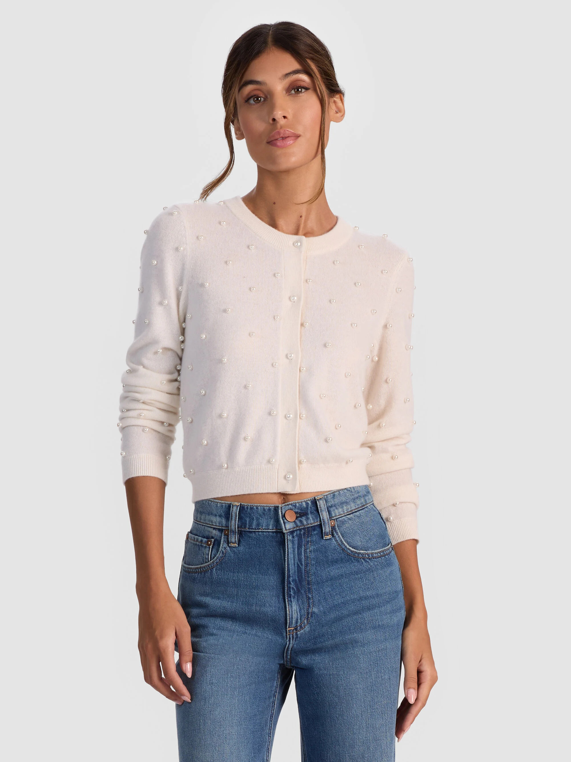 DOLLIE EMBELLISHED CASHMERE CARDIGAN | Alice + Olivia