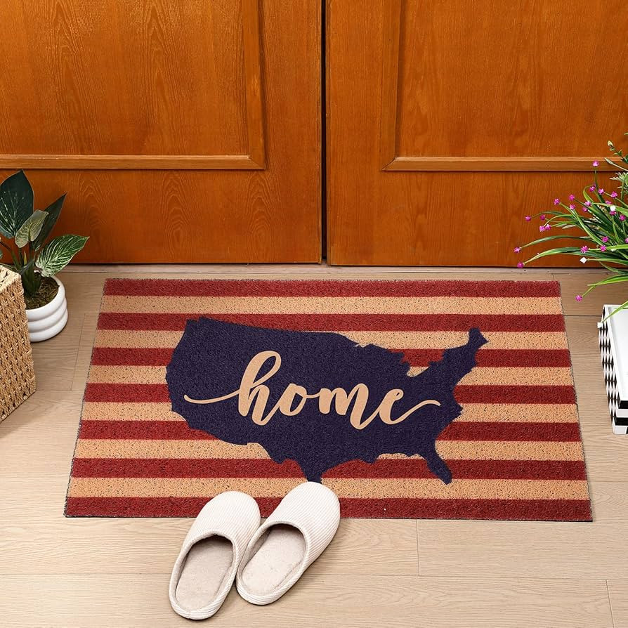 4th of July Doormat Patriotic Front Door Mat America Independence Day Floor Rug Memorial Day Outd... | Amazon (US)