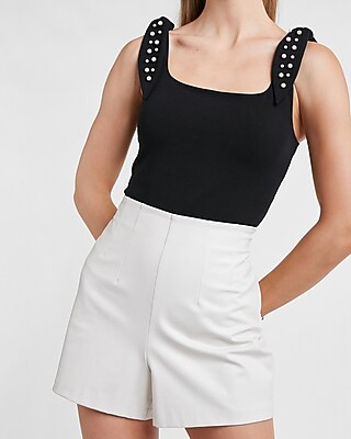 Pearl Embellished Tie Strap Thong Bodysuit | Express