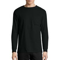 Hanes Men's Tagless Long Sleeve Pocket Tee | Walmart (US)