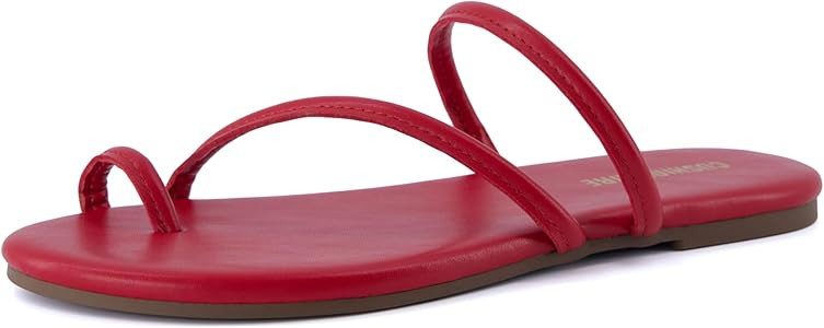 CUSHIONAIRE Resort Strappy Sandals for Women, Vegan Leather Memory Foam Flat Women's Sandals with... | Amazon (US)