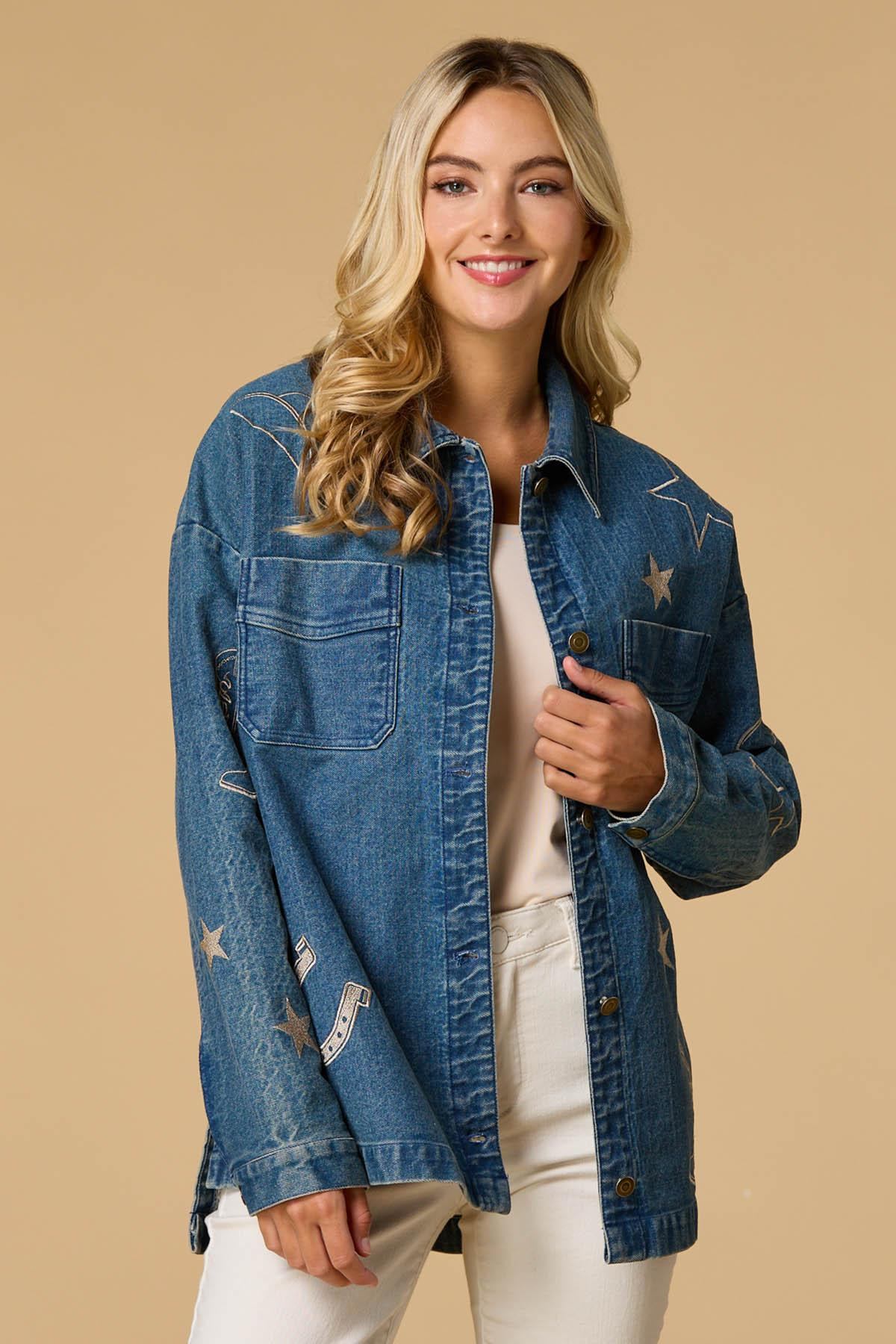 wild west denim shacket | Versona