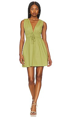 FAITHFULL THE BRAND San Michele Mini Dress in Khaki from Revolve.com | Revolve Clothing (Global)