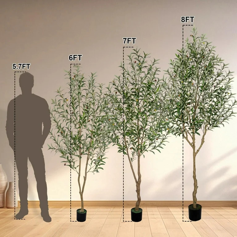 6FT Artificial Olive Tree Tall Fake Potted Olive Tree with Lifelike Fruits Faux Olive Tree For Ho... | Walmart (US)