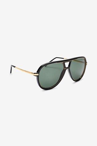 Ralph Lauren Black And Gold Sunglasses | Next UK