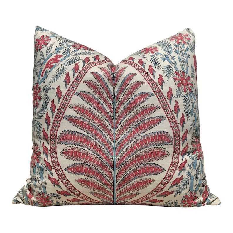 Thibaut Palampore Pillow in Red and Blue. | Etsy | Etsy (US)