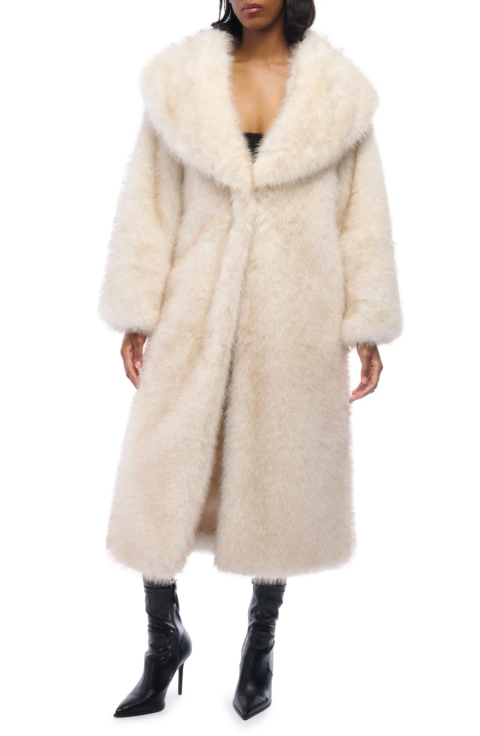 AZALEA WANG Toasted Marshmallow Faux Fur Coat | Nordstrom | Nordstrom