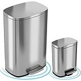 iTouchless SoftStep Combo Pack 13.2 Gal & 1.32 Gal Step Trash Can with Odor Filter & Inner Bucket, S | Amazon (US)