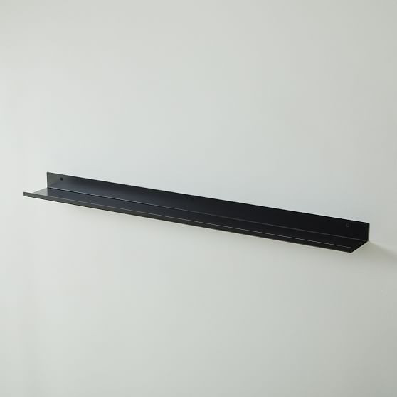West Elm Floating Lines metal shelf in dark bronze