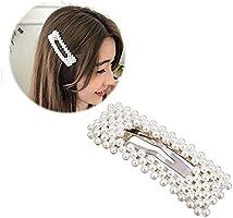 2PCS Sweet Imitation Pearl Hair Clips Hairpin Simple Fashion Alloy BB Hairgrip Hair Accessories for  | Amazon (US)