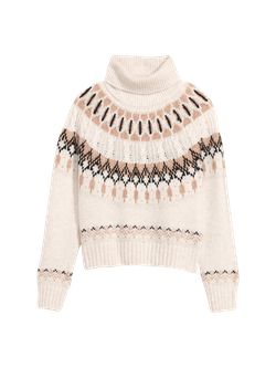 Cozy Fair Isle Cable-Knit Turtleneck Sweater for Women | Old Navy (US)