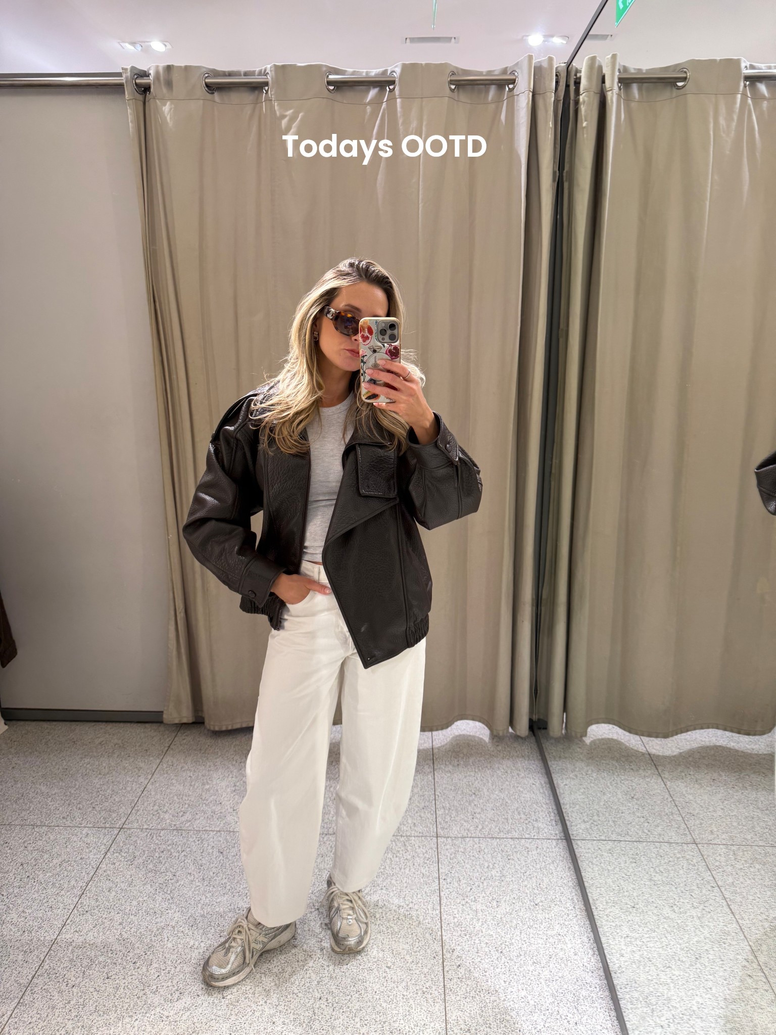 Today’s outfit. Simple outfits are always my favorite. These white barrel leg jeans are so comfy I love them. I live in these new balance too! The vest top I have in three colours and the leather jacket I wear loads 

#LTKstyletip #LTKspring #LTKuk