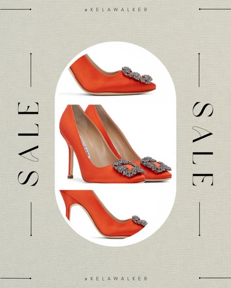 Run don’t walk. Manolo Blahnik heels on sale for less $700. Run. Do not walk. I have this orange pair  and love them. with everything from dresses to jeans. 

#LTKShoeCrush #LTKWedding #LTKStyleTip