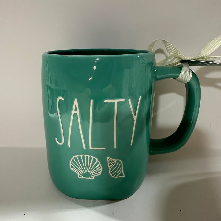 Rae - SALTY Teal Ceramic Mug with Seashell Design for Beach Lovers BIRTHDAY GIFT MUG SUMMER MUG -... | Amazon (US)